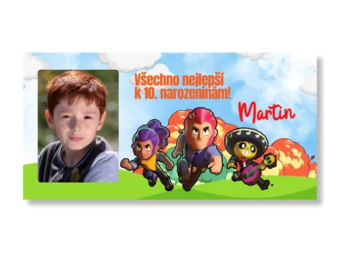 Personal Narozeninový banner s fotkou - Brawl Stars Rozměr banner: 130 x 260 cm