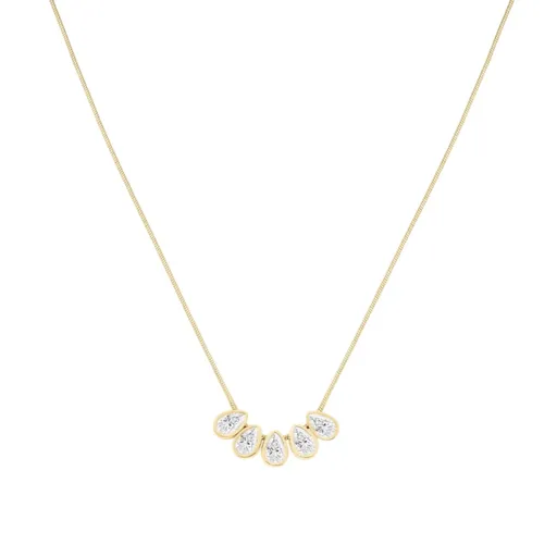 Rosefield Pozlacený dámský náhrdelník s krystaly Kapka JNCDG-J1177