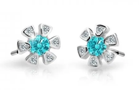 Cutie Jewellery Dětské náušnice z bílého zlata C2156-30-X-2 světle zelená