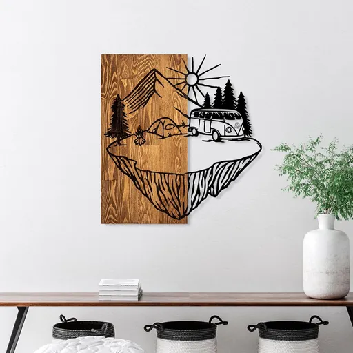 Dekorativní dřevěný doplněk na zeď Camp Life