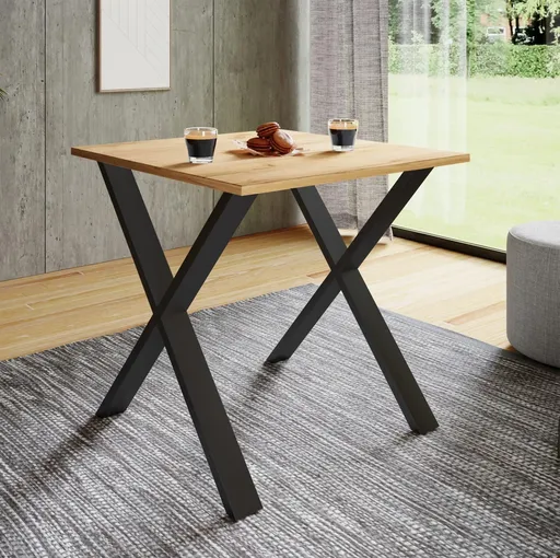 VCM Jídelní stůl Xona 80x80 X-nohy, dub medový