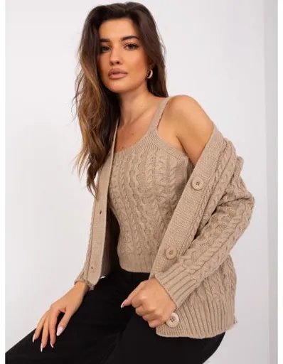 Dámský komplet GIA tmavě béžový