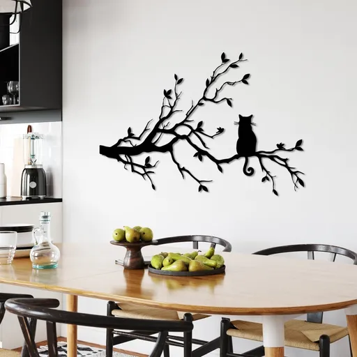 Dekorativní kovový doplněk na zeď Cat 12