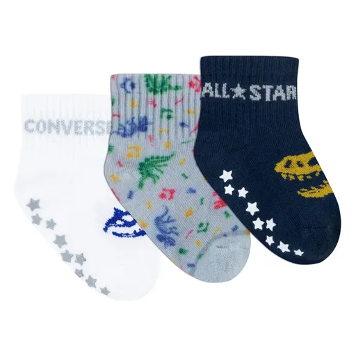 Converse dinos 3pk gripper socks 6-12m
