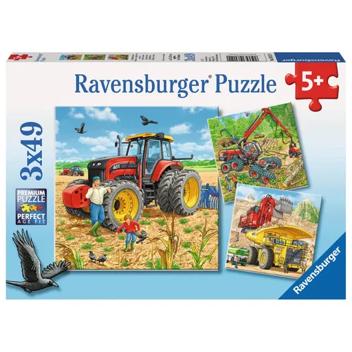 Ravensburger Puzzle Velké pracovní stroje 3x49 dílků