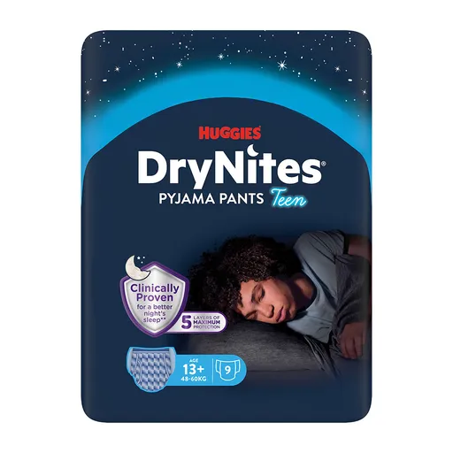 Huggies DryNites Natahovací kalhotky pro chlapce 13+ let 48–⁠⁠⁠⁠⁠⁠60 kg 9 ks