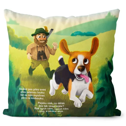 Polštář Skákal pes (Velikost: 40 x 40 cm)