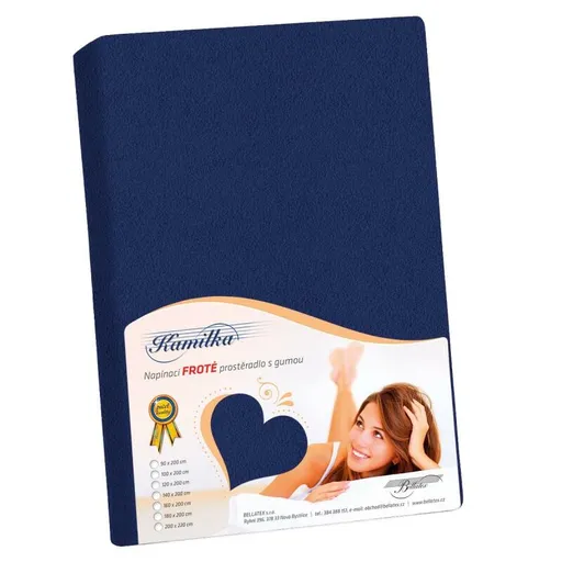 Bellatex Froté prostěradlo Kamilka námořnická modrá, 200 x 220 cm