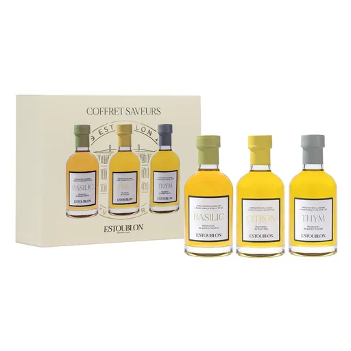 Dárková sada, extra panenský olivový olej ochucený, 3 x 200 ml, Estoublon