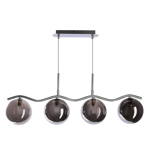 Závěsná lampa LUMOS 4x20W G9 chrom, skleněné stínidlo, grafit, moderní, elegantní, svítidlo, obývací pokoj, jídelna, ložnice, glamour