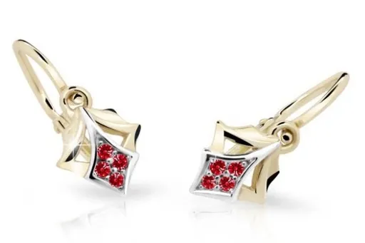 Cutie Jewellery Zlaté dětské náušnice C2220-10-X-1 červená