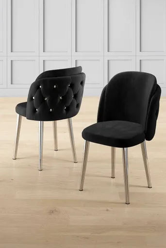 Sada židlí (6 kusů) Axle - Black, Chrome