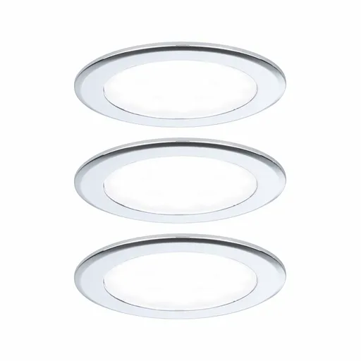 PAULMANN LED vestavná nábytková svítidla 3ks sada kruhové 65mm 3x2,5W 230/12V 4000K chrom