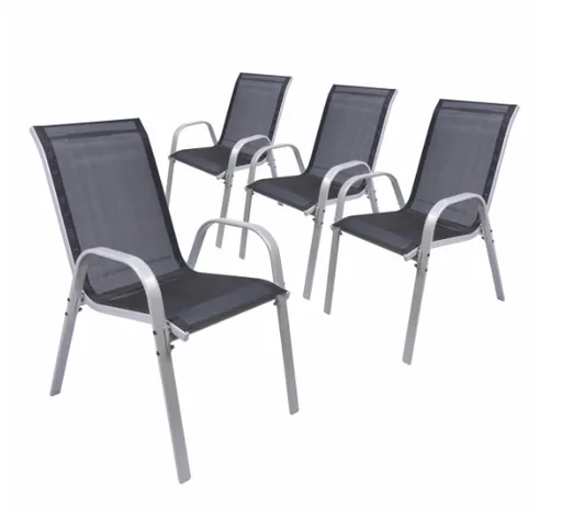 Stohovatelné zahradní židle, sada 4 ks