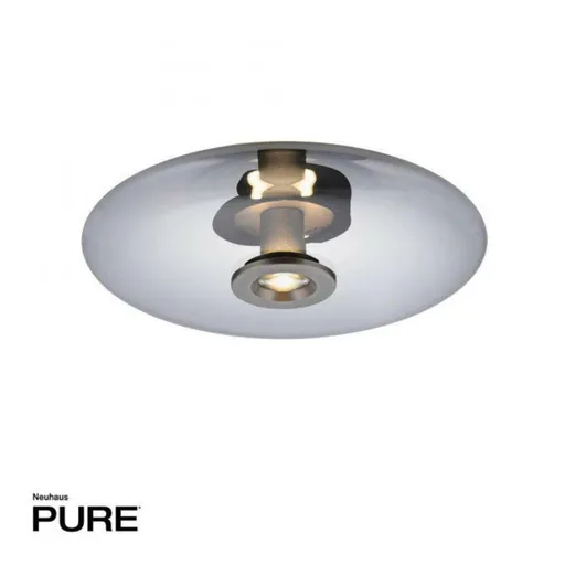 PAUL NEUHAUS LED nástěnné a stropní svítidlo PURE Vitrum 2700K platina / kouřová 6083-15