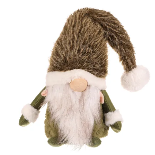 Vánoční dekorace Skřítek  stojící, v. 30 cm, zelená/bílá, 30 cm