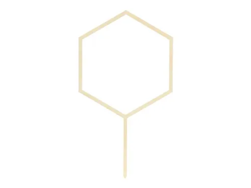 PartyDeco Dřevěný zápich na dort - Šestiúhelník