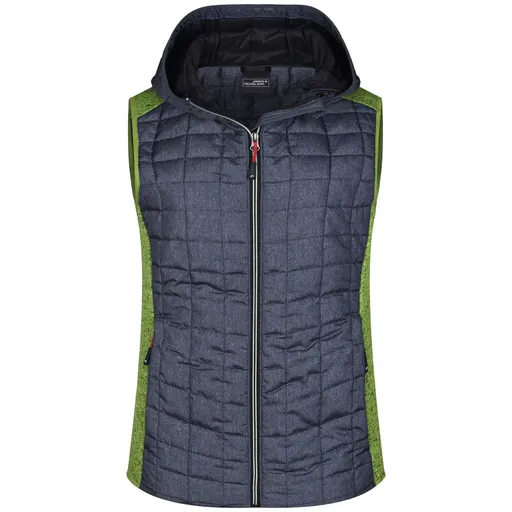 James & Nicholson (Daiber) Dámská prošívaná vesta JN767 - Kiwi melír / antracitový melír | L