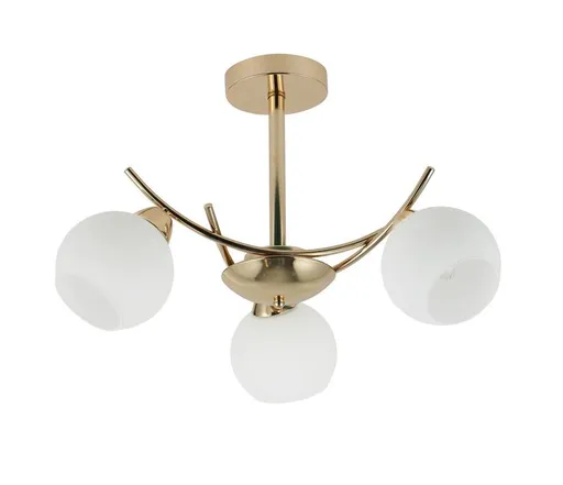 AMOS Zlatá závěsná lampa 3x40W E27 bílé stínidlo