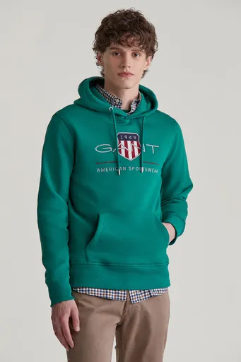MIKINA GANT REG ARCHIVE SHIELD HOODIE DEEP FOREST GREEN