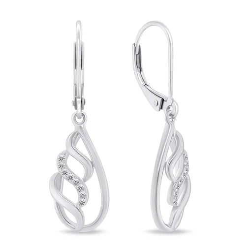 Brilio Silver Oslnivé stříbrné náušnice se zirkony EA737W