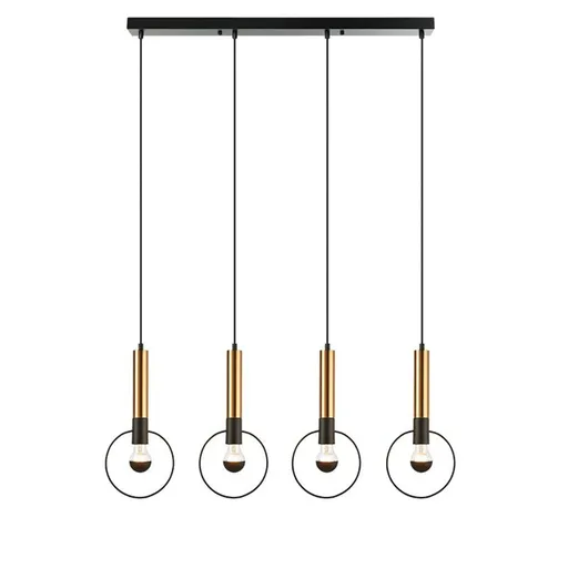 ACA Lighting závěsné svítidlo 4XE27 mosaz/černý kov 93X18XH116CM MIRACOLO HL39974P94BB