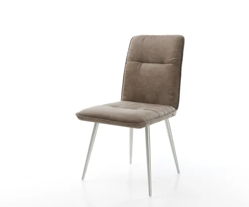 Jídelní židle Vinjo-Flex taupe vintage zúžená podnož nerezová