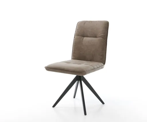 Otočná židle Vinjo-Flex taupe vintage křížová podnož hranatá