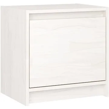 SHUMEE Noční stolek bílý 40 × 30,5 × 40 cm masivní borové dřevo, 808115 (808115)