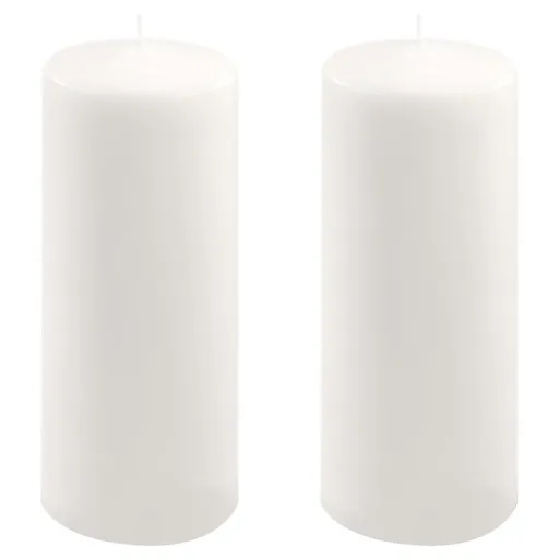 Bílá parafínová svíčka 25 cm, 180 h hoření, sada 2 ks