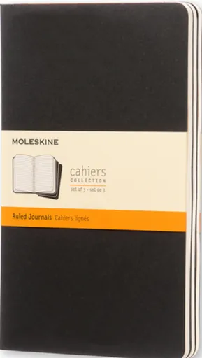 Sešity MOLESKINE 3 ks linkované černé L