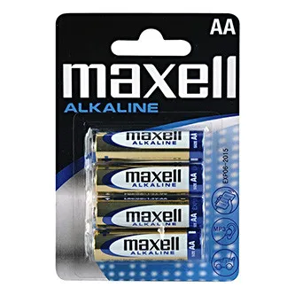 Baterie alkalická, AA (LR6), AA, 1.5V, Maxell, blistr, 4-pack