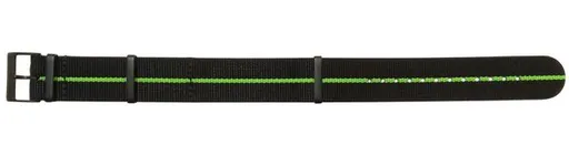 Traser řemen textilní NATO černo-zelený (72) (černá spona) - 22 mm