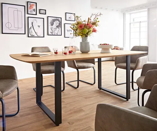 Jídelní stůl Edge Boot 200x100x2,5-3 dub přírodní tenká podnož