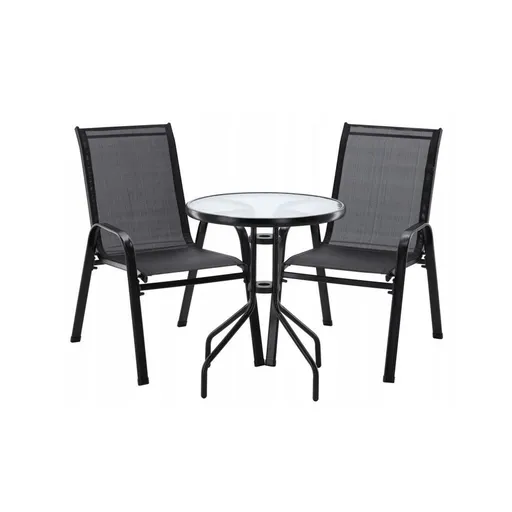 Zahradní balkónový set Stela 3 ks, černá