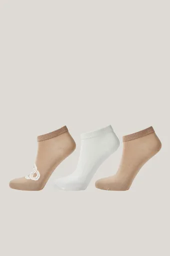 PONOŽKY GANT MONOGRAM ANKLE SOCKS 3-PACK DRY SAND