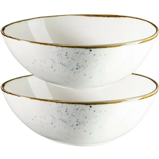 Mäser 2dílná sada oválných misek Pintar White modré tečky 22 x 19 cm