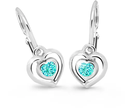 Cutie Jewellery Dětské srdíčkové náušnice C2752-10-X-2 světle zelená