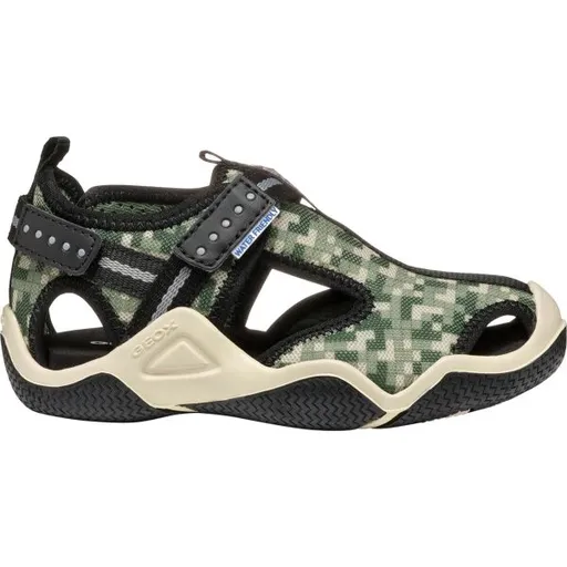 Geox J WADER A - PRINT Chlapecké sandály, zelená, velikost