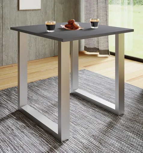 VCM Jídelní stůl Xona 80x80 U-nohy, antracit