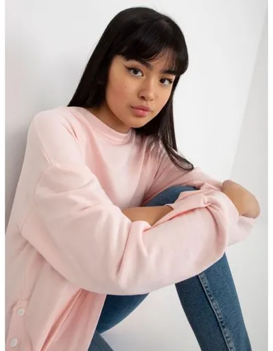 Dámská mikina s kapucí a patentkami AYA bledě růžová