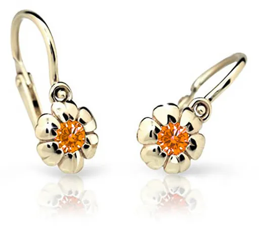Cutie Jewellery Dětské náušnice ze žlutého zlata C2151-10-X-1 oranžová