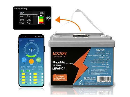 Baterie LiFePO4 12,8V 70Ah LEXTON LXLFP70 s BMS