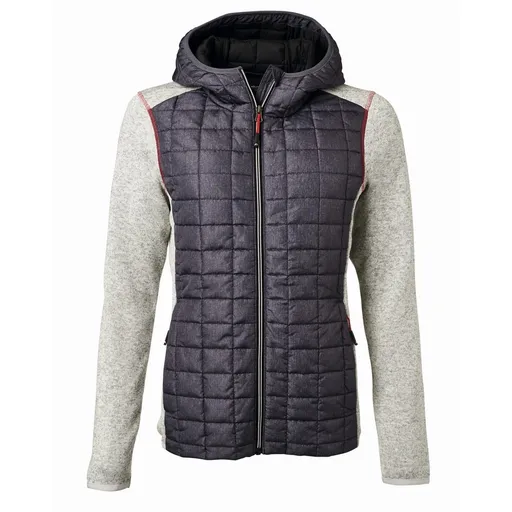 James & Nicholson (Daiber) Dámská hybridní bunda JN771 - Světle šedý melír / antracitový melír | L