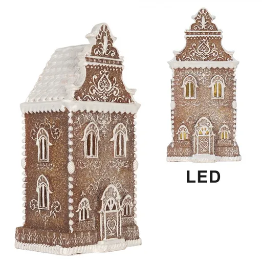Perníkový LED domek Gingerbread Cotti - 17*15*35 cm Clayre & Eef