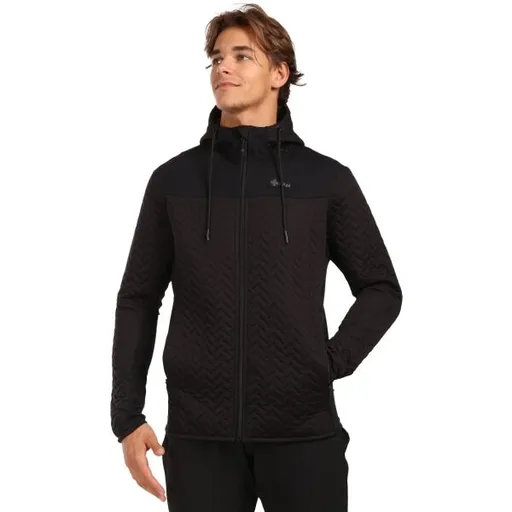 KILPI NEVIA Pánská fleecová mikina s kapucí, černá, velikost XXXL