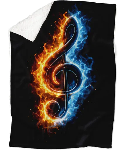 Deka Houslový klíč v plamenech (Podšití beránkem: ANO)