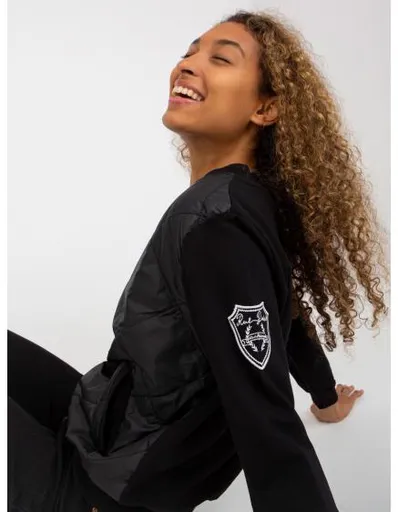 Dámská bunda/mikina bomber s kapsami RUE PARIS černá