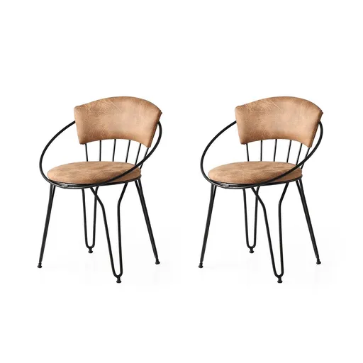 Sada jídelních židlí Istanbul Beige and Black, 2 ks