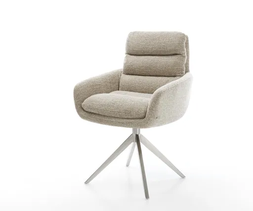 Jídelní židle Abelia-Flex s područkami látka Měkký béžová